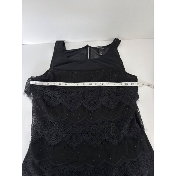 WHBM Top 10 Black Lace Mesh Beaded Sleeveless Whimsigoth Dark Fairycore Romantic - Picture 5 of 13
